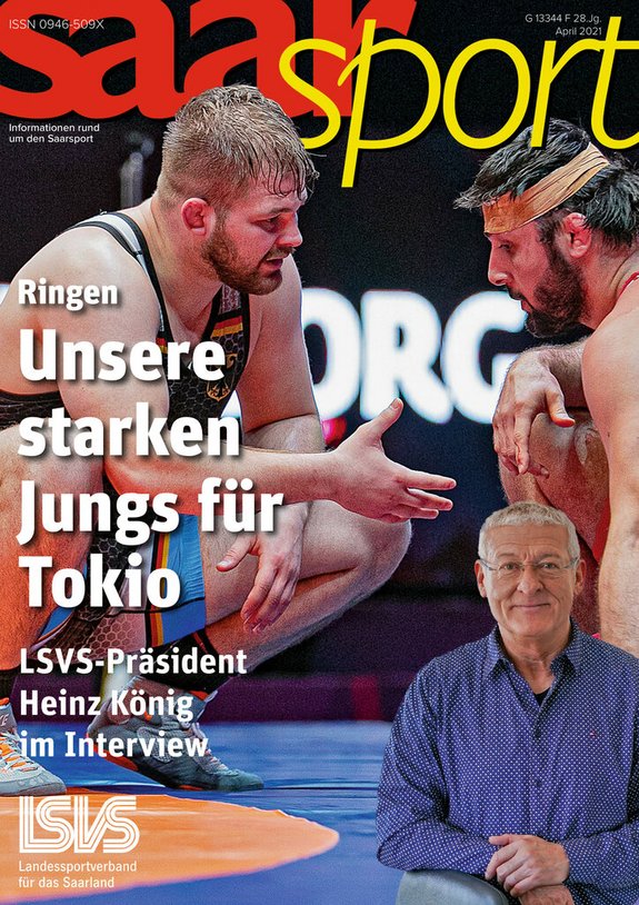 Titelblatt Saarsport-Magazin Zwei Ringer nach dem Kampf und ein Mann