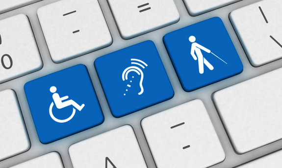 Abbildung einer Tastatur mit Symbolen zur Barrierefreiheit