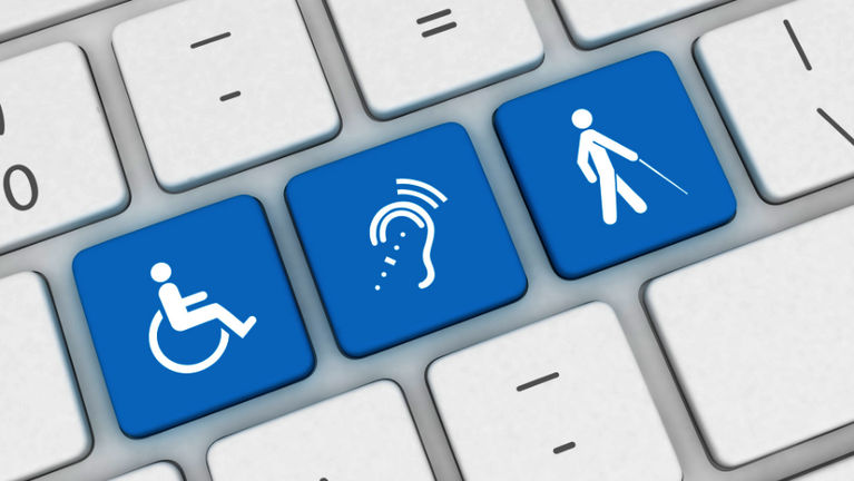 Abbildung einer Tastatur mit Symbolen zur Barrierefreiheit