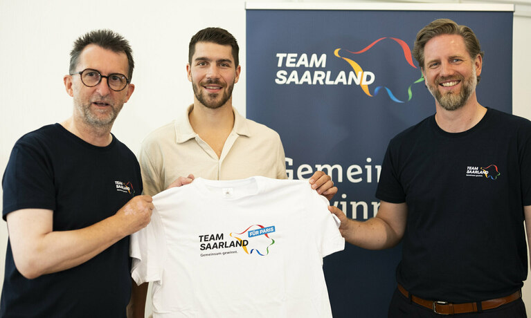 Minister Jost, Patrick Franziska und Johannes Kopkow.