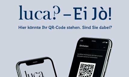 Plakate der Luca-App mit zwei Handys