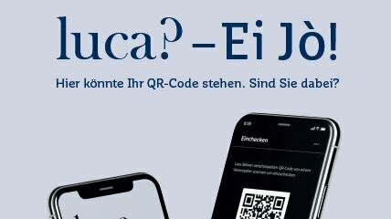 Plakate der Luca-App mit zwei Handys