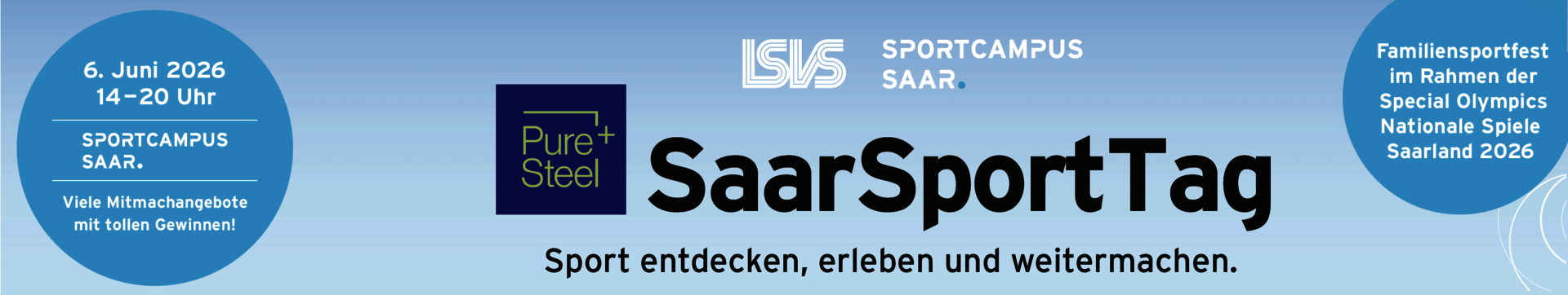 Werbebanner zum Pure Steel+ SaarSport Tag
