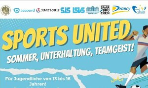Kampagnenplakat der Aktion Sports United in Saarbrücken