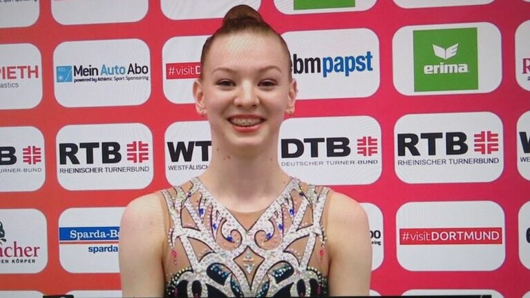 Rhythmische Sportgymnastin.