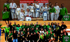 Karateka und Volleyballspieler in einer Gruppe
