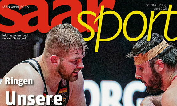 Titelblatt Saarsport-Magazin Zwei Ringer nach dem Kampf und ein Mann